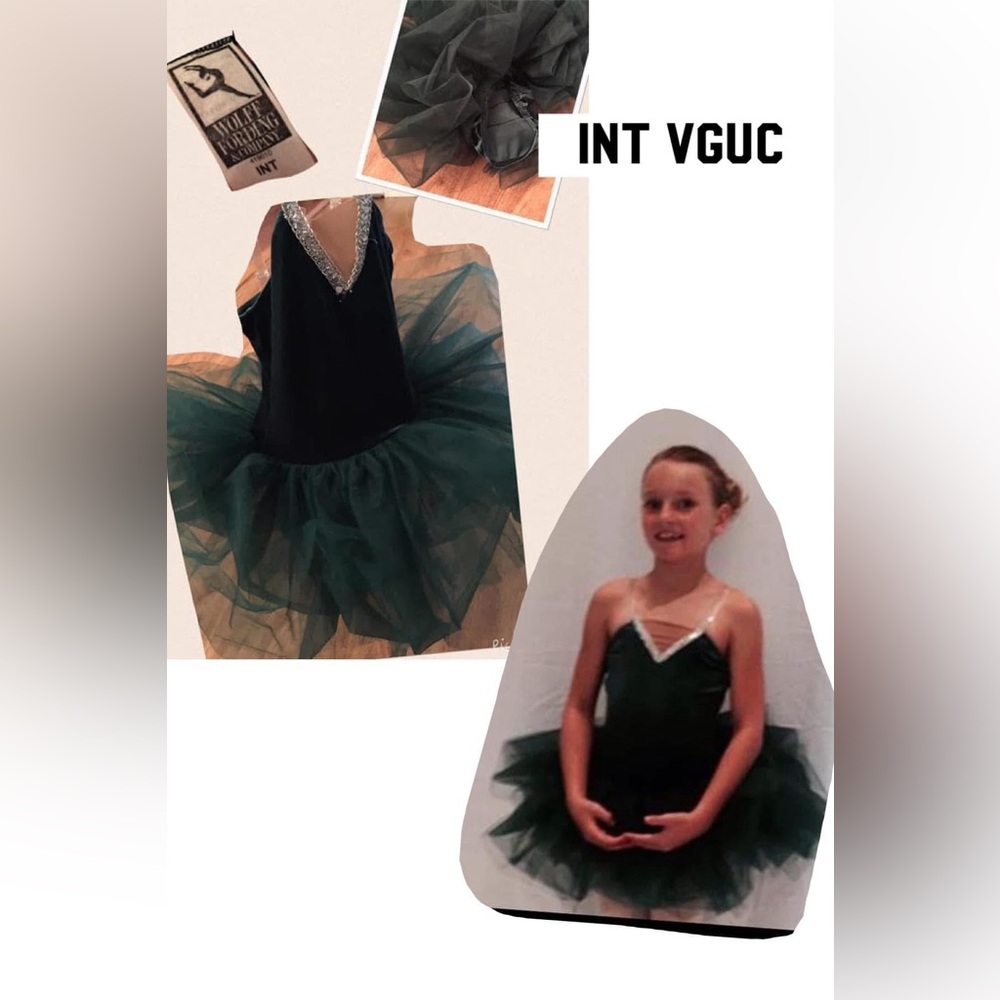 Wolff Fording & Company dance costume dark green velvet  tulle tutu intermediate